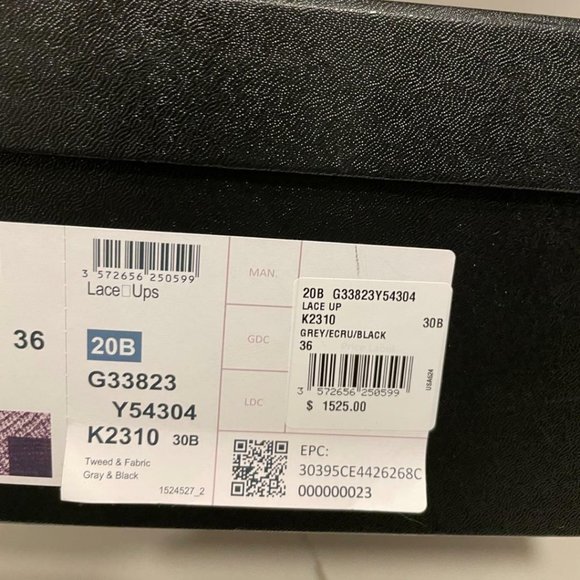 CHANEL 20B Tweed Fabric Cap Toe Pearl Lace Up Ankle Bootie Boots Shoes - Picture 13 of 13